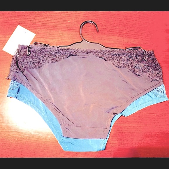 Bundle of 2 beautiful laced panties black & petroleum blue colors US Small NWT - Picture 4 of 8